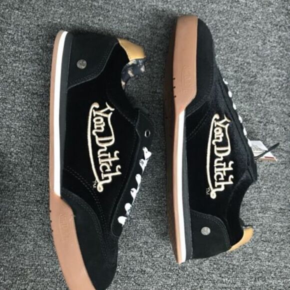 VON DUTCH Women Vanderdutch VELVET BLACK & GOLD SAINTS SNEAKER WOMEN US 9 NEW - Picture 5 of 9